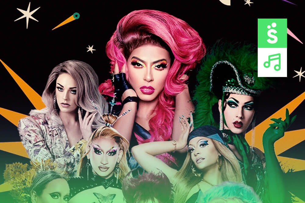 A imagem mostra seis drag queens do line-up de The Realness Festival.