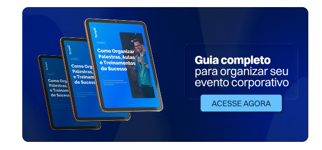 Banner 'Guia completo como organizar palestras, aulas e treinamentos de sucesso' Banner 'Guia completo como organizar palestras, aulas e treinamentos de sucesso'