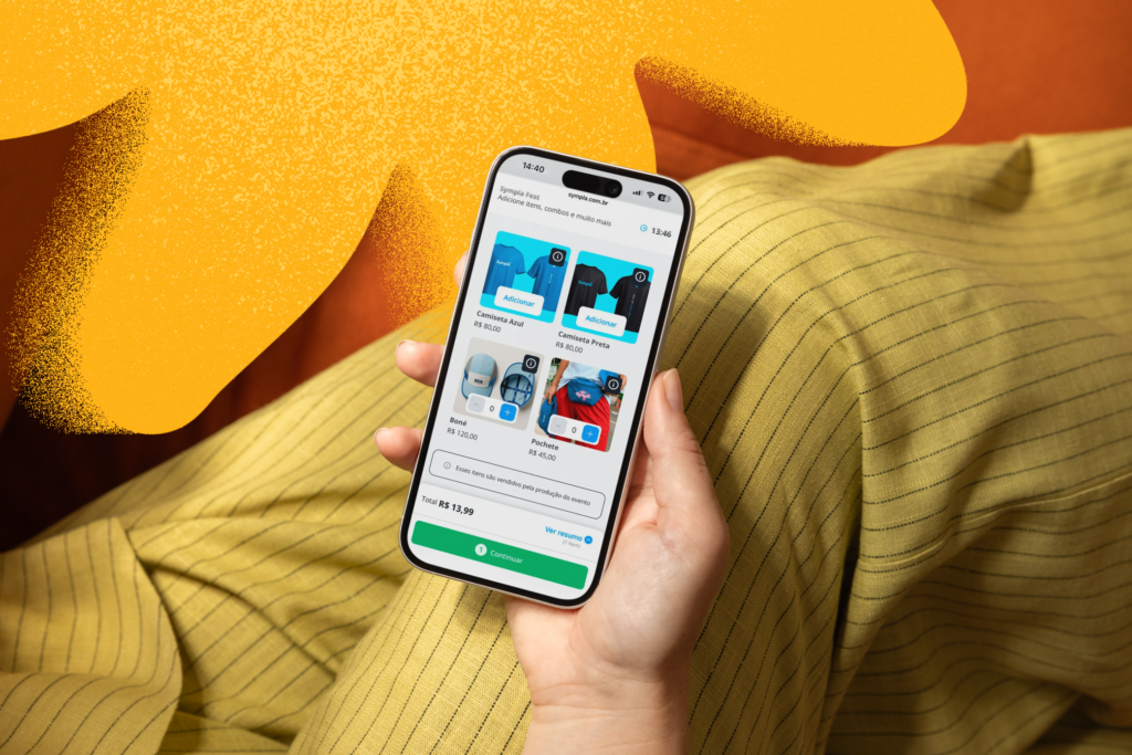 Loja de produtos no seu evento Sympla Store