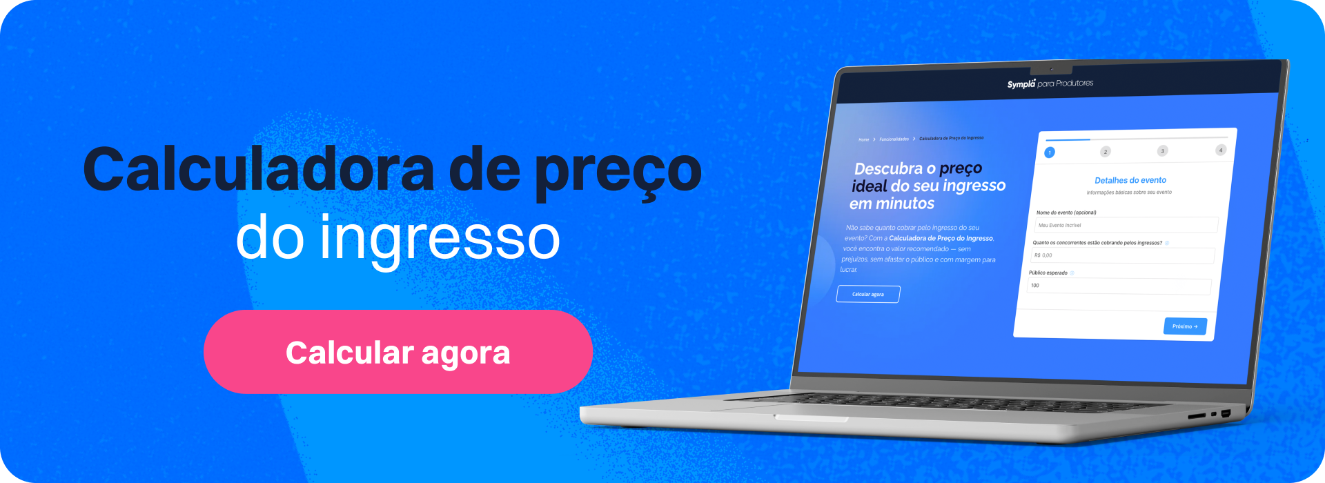 Banner 'Calculadora de preço do ingresso' 